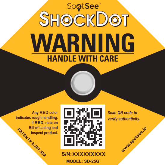 Spotsee Shokwatch Shockdot label