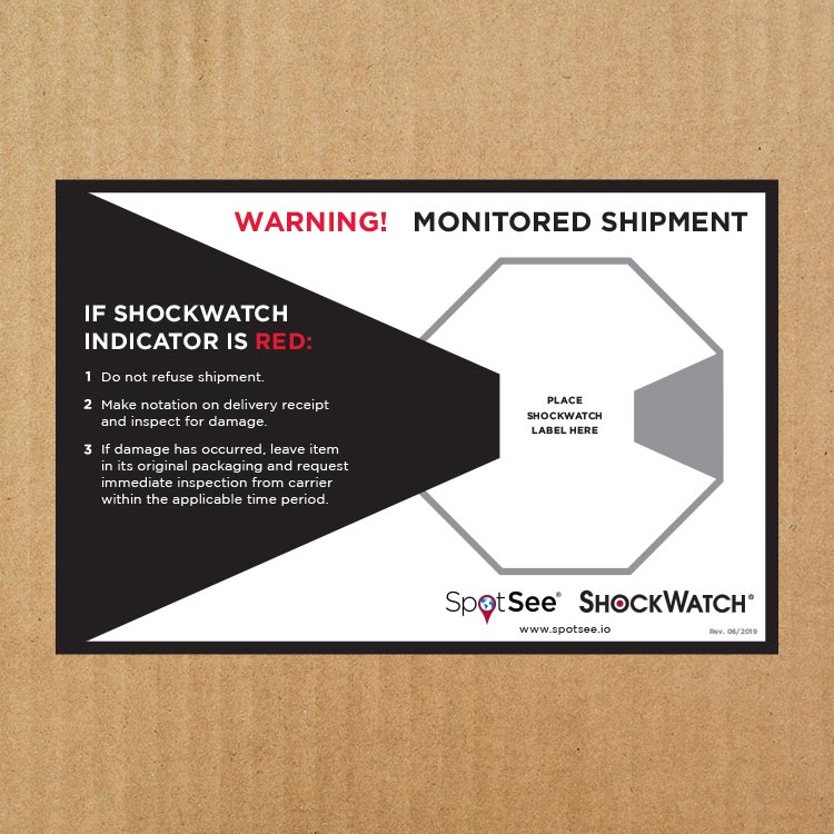Spotsee Shockwatch label companion label
